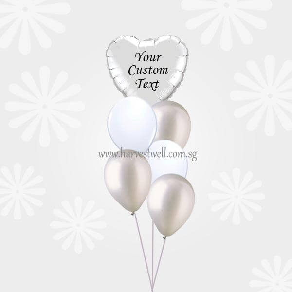 Customize Silver Foil Balloon On Top Balloon Bouquet